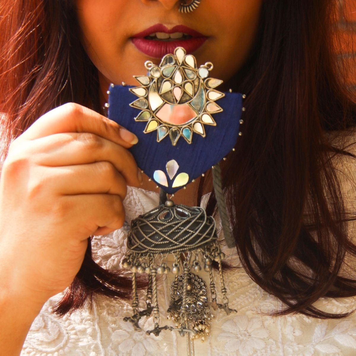 Blue Mirror Neckpiece